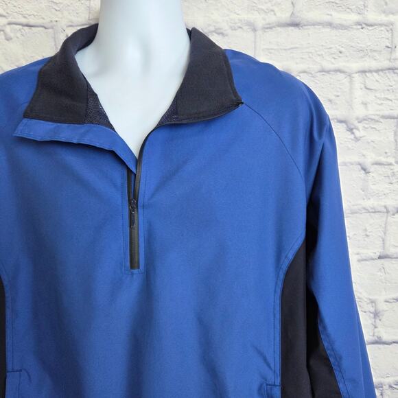 Lands' End Workwear 1/4 Zip Windbreaker Size Large Pearl Insurance Logo on back - Picture 3 of 15